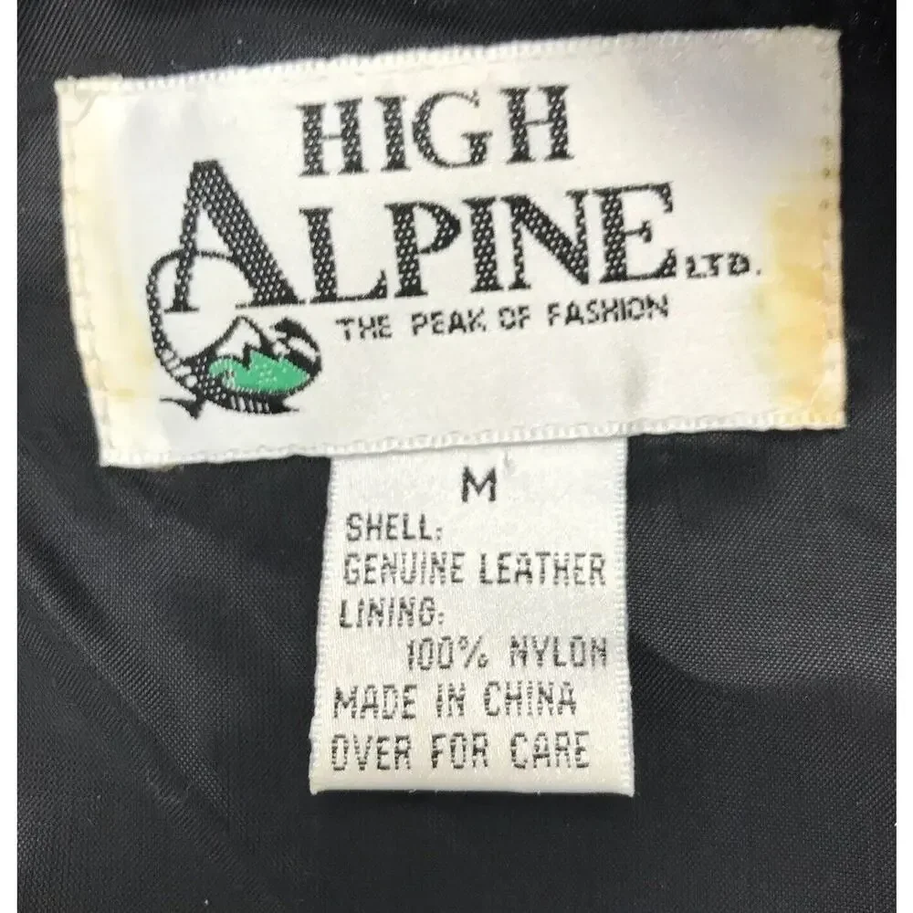 High Alpine Black Suede Snap Vest Size Medium